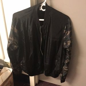 Camo & Black Bomber Jacket